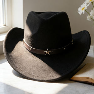 卸売 ユニセックス ウェスタン ペンタグラム ジャズ カウボーイハット 100% ポリエステル 四季対応 アウトドア スキー 旅行 - Product Image 5