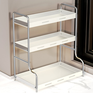 Étagère de rangement de cuisine à 3 niveaux avec poignée, organiseur de comptoir portable pour épices, condiments et vaisselle - Product Image 1