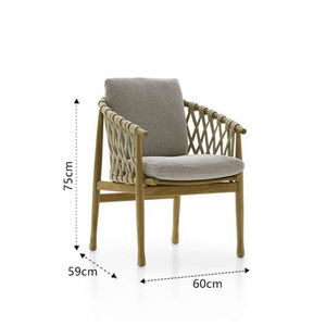 야외 로프 식탁 및 의자 세트, 티크 파티오 식탁 세트, 호텔 야외 식탁 세트, 정원 테이블 및 의자 - Product Image 6