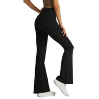 Taille Unique, Couleur Unie, Taille Haute, Respirant, Antibactérien, Écologique, Vêtement de Sport pour l'Entraînement, Évasé, Yoga, Effet Push-Up Fessier, Fesses Galbées