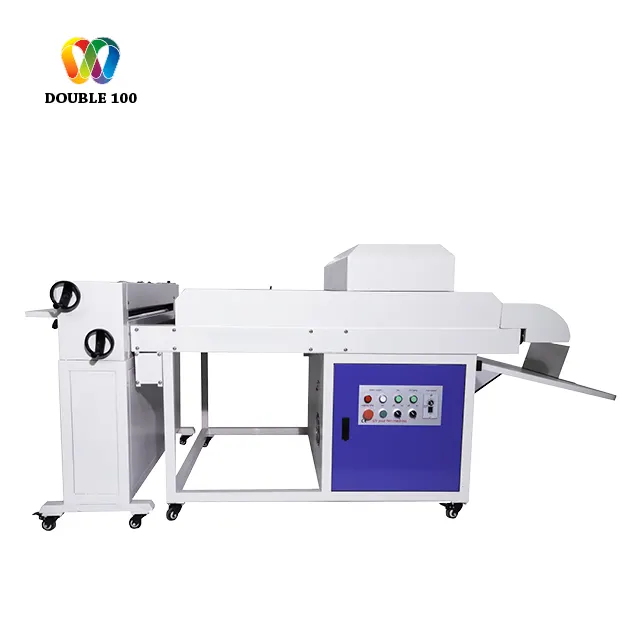 Double100 중국어 전문 제조 업체 자동 종이 UV 코팅 기계 UV 광택 기계 피더 옵션