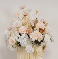 Grandes fleurs artificielles classiques, bouquet de fleurs artificielles au toucher réel pour centre de table de mariage, fête, décoration de la maison et de la table