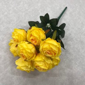Flor Artificial de Seda <span class=keywords><strong>Hana</strong></span> Ken, Modelo Rosa Montaña Nevada de <span class=keywords><strong>9</strong></span> Cabezas 042, Alta Simulación, Arreglo Romántico para Pasillo, Arco de Hotel - Product Image 6