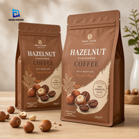 Sachet d'emballage pour grains de café, 340g 16oz, thermoscellé, imprimé sur mesure, refermable, anti-odeur, anti-humidité, à fond plat