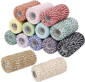 Ropemate 3mm Section dyed cotton rope gradient color rope braided cored macrame cord for handmade project