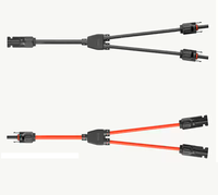 Adaptateur en Y 3 voies pour panneaux solaires photovoltaïques, étanche, 50A, 2 entrées 1 sortie, fils rouge et noir, Y3