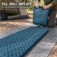 Matelas de couchage gonflable avec sac de pompage et cellules d'air sur toute la surface pour le backpacking, marque privée