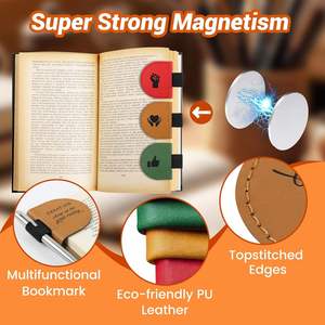 Marcador Magnético con Soporte para Bolígrafo, Clip de Cuero PU para Marcar Páginas, Regalo para Amantes de la Lectura - Product Image 4