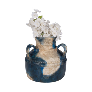 Vaso in terracotta con tre manici per l'arredamento del soggiorno, complemento d'arredo casual per ingresso, camera da letto, ufficio, mensola - Product Image 2