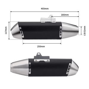 CHMotor 51mm Silencieux d'échappement de moto 4T Escape Moto Dirt Bike Scooter <span class=keywords><strong>Motocross</strong></span> Universel pour KTM EXC CRF150 EXC WR450 - Product Image 3