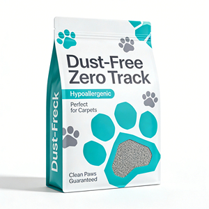 프리미엄 도매 투명 창 생분해성 고양이 모래 봉투, 벤토나이트 두부 고양이 모래용 손잡이가 있는 퇴비화 가능 EPI 소재 - Product Image 1