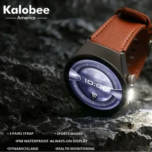 Kalobee Sk45Pro Nouvelle Montre Connectée <span class=keywords><strong>Watch5</strong></span> pour Sport Bluetooth, Écran AMOLED Étanche IP68, Appel International, Fréquence Cardiaque, Cuir - Product Image 4