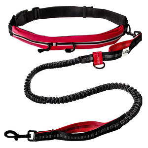 Hands-Free Jogging Hiking Running <span class=keywords><strong>Belt</strong></span> 120-180 Cm Elastic <span class=keywords><strong>Dog</strong></span> Lead dengan Tas Pinggang untuk Anjing Sedang dan Besar - Product Image 5