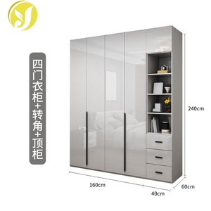 Armadio Moderno Autoportante <span class=keywords><strong>in</strong></span> <span class=keywords><strong>Legno</strong></span> per Camera da Letto con Finitura Lucida UV e Combinazione di Armadietti - Product Image 6