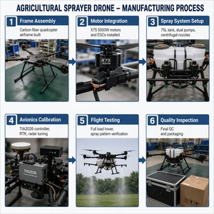 80L Agricultural Spraying Drone UAV 1 Nozzles Diaphragm Pump Gearbox Pest Control Fertilizer <b>Sprayer</b> for Farm Use - Product Image 5