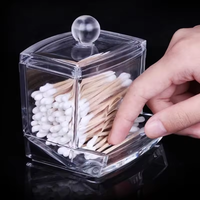 Aufbewahrungsbox acryl runder quadratischer Aufbewahrungsbehälter Cosmetic Makeup Baumwollpad Organisator