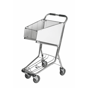 Carrito Rodante Compacto con Dos Niveles de Almacenamiento, Frente Transparente y Ruedas, Ideal para Aeropuertos y Supermercados - Product Image 3