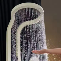 Ensemble de pommeau de douche à clé de piano multifonctions Arroseur chaud et froid Robinets thermostatiques à jet doux Système de panneaux