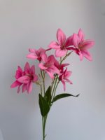 Orientalischer Lilienstrauß, künstliche weiße Lilien mit echtem Touch, rosa orientalische Lilie, künstliche orientalische weiße Lilie, künstliche Lilie