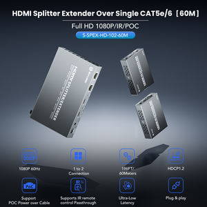 Répartiteur HDMI SYONG sur CAT5e/CAT6, 60m, RJ45, HDMI 1.3, HDCP 1.2, 1080P, POC, IR, EDID, sortie en boucle, DC 12V pour HDTV et récepteur AV - Product Image 2