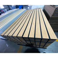 Panneau acoustique en bois rainuré perforé, panneau absorbant le son en MDF, ignifuge, pour salle de réunion, auditorium