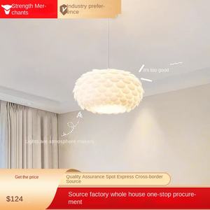 Lustre Fleur Moderne Nordique Simple pour Chambre à Coucher, Chambre d'Enfant et Restaurant - Usine d'Éclairage Transfrontalière Zhongshan - Product Image 2