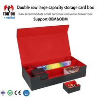 Boîte à cartes portable Torson en cuir PU, durable, écologique, grande capacité, coins carrés, personnalisable, pour le rangement de jeux de cartes Yugioh