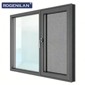 Fenêtres à battants en aluminium à double <span class=keywords><strong>vitrage</strong></span> coupe-vent de style américain Rogenilan avec rupture de pont thermique pour maisons - Product Image 3