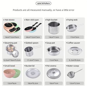 Nouvelle conception, ensemble de cuisine miniature de 12 pièces pour la vraie cuisine, jouets de cuisine, ustensiles de cuisine, jeu de rôle de <span class=keywords><strong>chef</strong></span>, cuisine amusante à la maison - Product Image 6