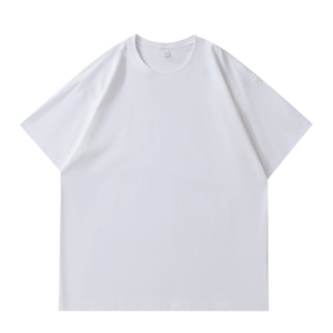 T-shirt décontracté à manches courtes et col rond en coton 40s 220 g/m² de couleur unie pour homme - Product Image 2