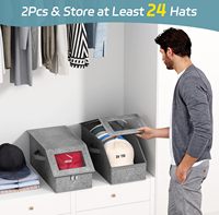 Bolsa de Almacenamiento para Gorras de Béisbol KUYUE, Transparente, con Capacidad para 24 Gorras, Organizador de Gorras de Béisbol para Armario, Plegable