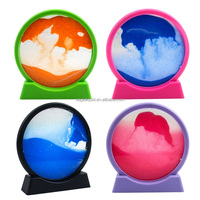 Verre en mouvement sable sablier créatif Led lampe de table en mouvement Sahara désert sable montre mur Quicksand peinture
