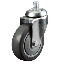 Prix usine industriel 125mm pivotant filetage roulette polyuréthane roue réfrigérateur roulette