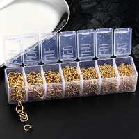 Kit d'accessoires en métal en acier inoxydable plaqué or 18 carats sous vide, anneaux ouverts en gros pour la fabrication de bijoux DIY