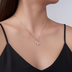 Collar de Plata de Ley S925 con Signo Zodiacal Capricornio, Colgante con Moissanita Deslumbrante, Ajustable, Collar de Astrología y Horóscopo - Product Image 5