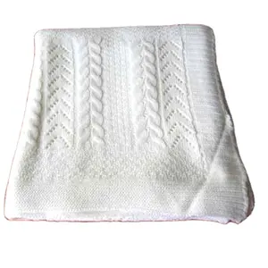 50CF95 100% coton 100% acrylique 100% laine mohair épais câble tricoté fausse fourrure sherpa couverture arrière