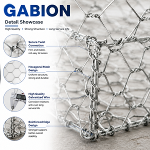 Prix d'usine <span class=keywords><strong>Gabion</strong></span> en treillis d'acier galvanisé pour murs de soutènement - Product Image 1