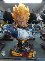 Buste en Résine GK Goku Fait Main avec Cheveux Noirs et Argentés pour les Fans de l'Anime