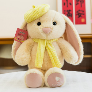 Đáng Yêu Dài Tai Bunny Đồ Chơi Sang Trọng Sáng Tạo Thỏ Mặc Mũ Và Khăn Thú Nhồi Bông Đồ Chơi Bán Buôn Bán Lẻ Quần Áo Thỏ Búp Bê - Product Image 2
