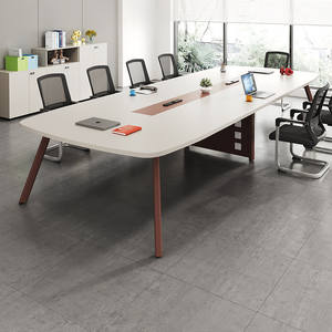 Table de conférence Saint-Lee rectangulaire 240 cm, résistante aux taches, mobilier de bureau - Product Image 4