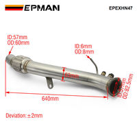 EPMAN Downpipe d'échappement turbo en acier inoxydable pour BMW Série 3 E92 E93 320d Moteur N47 EPEXHN47 Compatible avec système d'échappement Catback