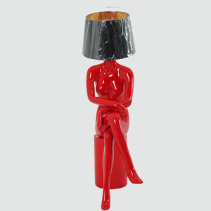 Mannequin de vitrine tendance avec tête en forme de lampe, <span class=keywords><strong>femme</strong></span> noire assise - Product Image 5