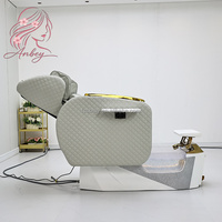 Chaise de spa pour pédicure et massage shiatsu personnalisable de luxe, en métal et cuir, siège réglable pour salon de beauté professionnel