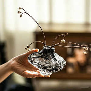 Vase en verre INS Danish Canyon, pot à fleurs de luxe en forme de vallée, ornement élégant pour la décoration de salon et de table à la maison - Product Image 2