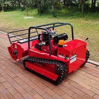 Cortadora de Césped a Control Remoto HIGHTOP Diesel, Equipo de Corte de Césped con Orugas y Dirección Flexible de 360 Grados