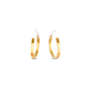 Orecchini a cerchio in acciaio inossidabile placcato oro per donna, gioielli alla moda, idea regalo - Product Image 1