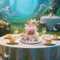 Décorations de gâteau en plastique écologique, durables et adorables, avec motifs champignons, papillons, fleurs de jardin et fées, pour Noël
