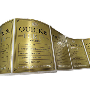 Étiquette de luxe personnalisée en <span class=keywords><strong>feuille</strong></span> d'or avec logo, autocollant en papier pour imprimante auto-adhésive, emballage en flexographie à l'encre de soja de qualité supérieure - Product Image 4