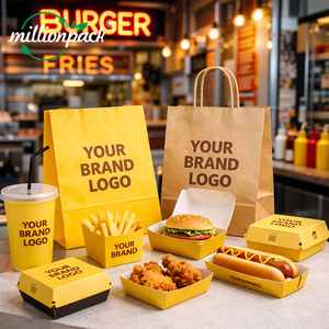 Emballages alimentaires jetables écologiques pour soupe de nouilles, salade de riz, fruits, réchauffables, bols en papier, gobelets ronds - Product Image 1