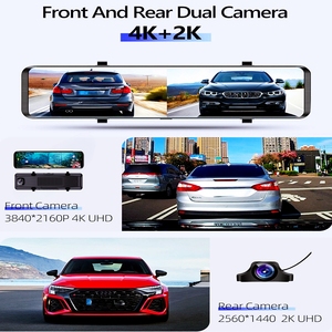 Camera hành trình ô tô 12 inch 4K + 2K hai ống kính, camera gương chiếu hậu 4K, camera trước sau tích hợp GPS, Wifi, ứng dụng điều khiển, camera lùi, dẫn đường - Product Image 5